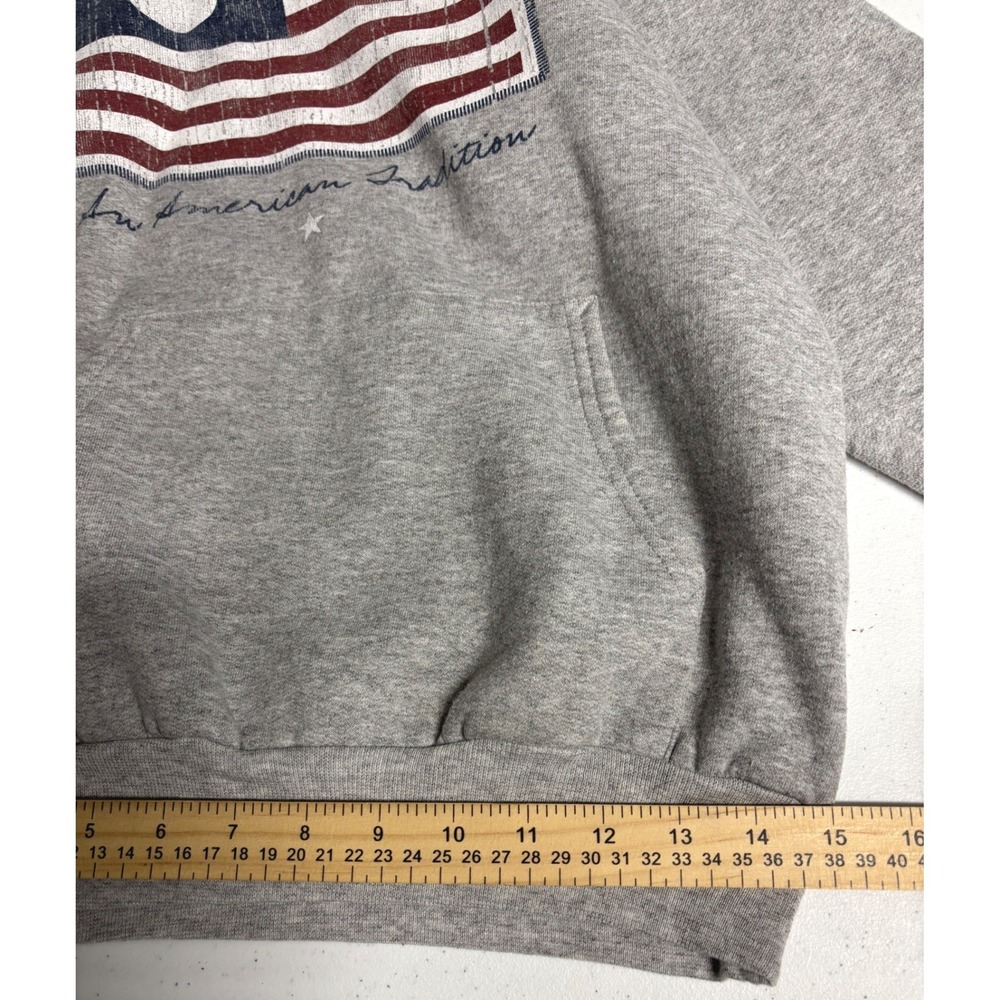 Disney Store Hoodie Adult Small Gray Mickey Mouse American Flag Graphic Pullover - Picture 8 of 11